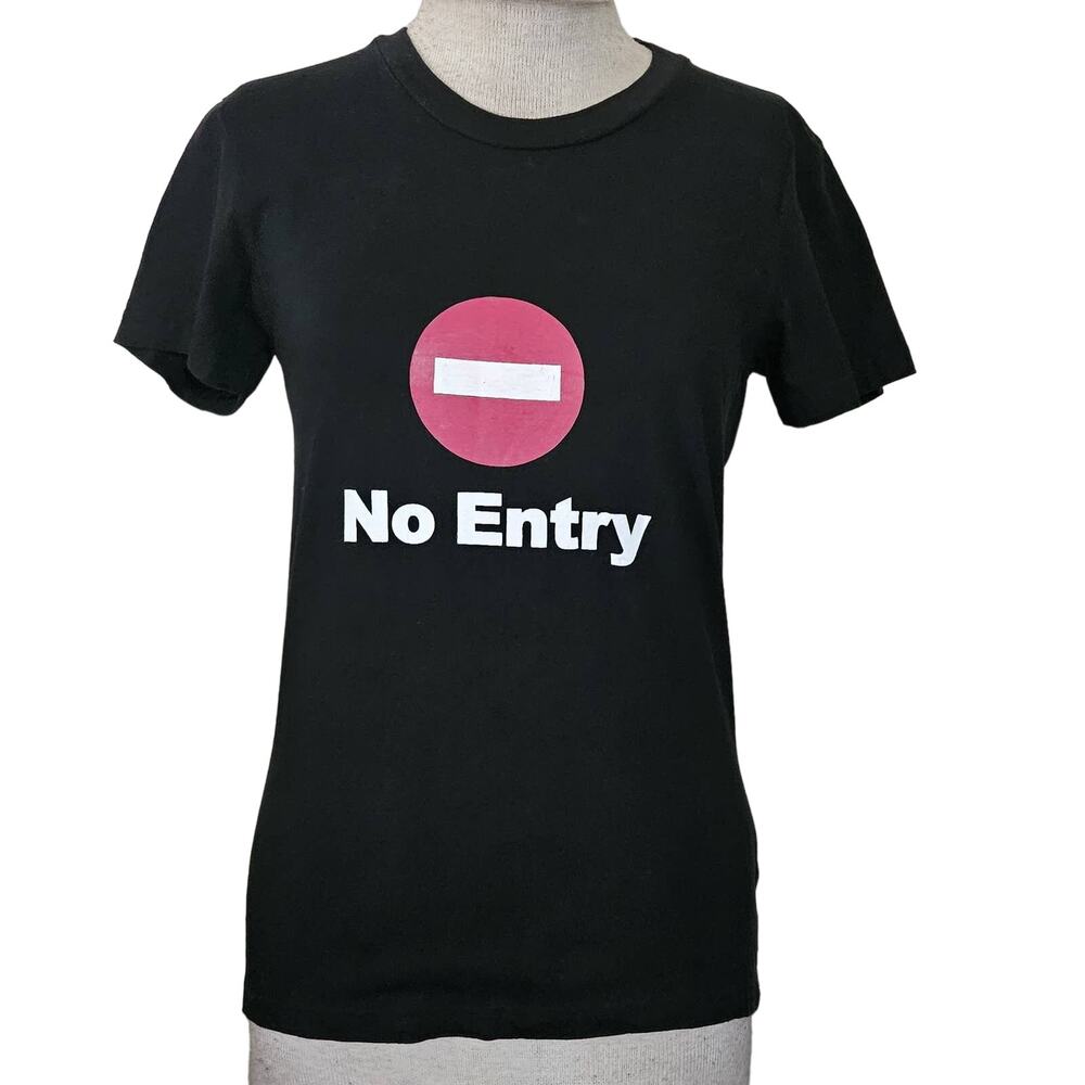 Black No Entry Tee Shirt Size Large